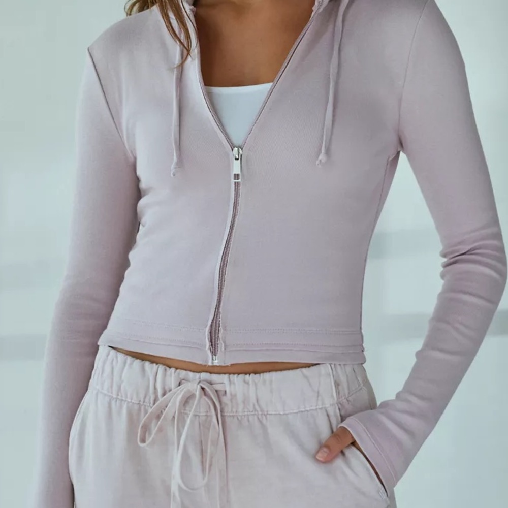 URBAN OUTFITTERS Out From Under Slim Zip Up Hoodie Sweatshirt Laven Size Small